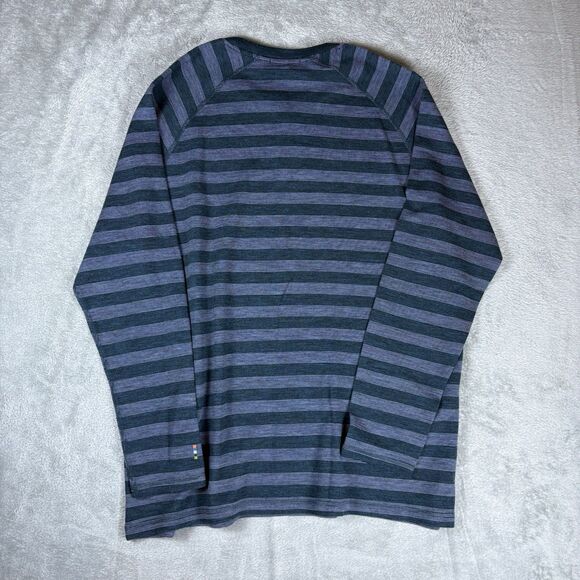 SmartWool Classic Thermal Merino Base Layer Crew Shirt Men 3XL XXXL Blue Striped - Picture 2 of 9